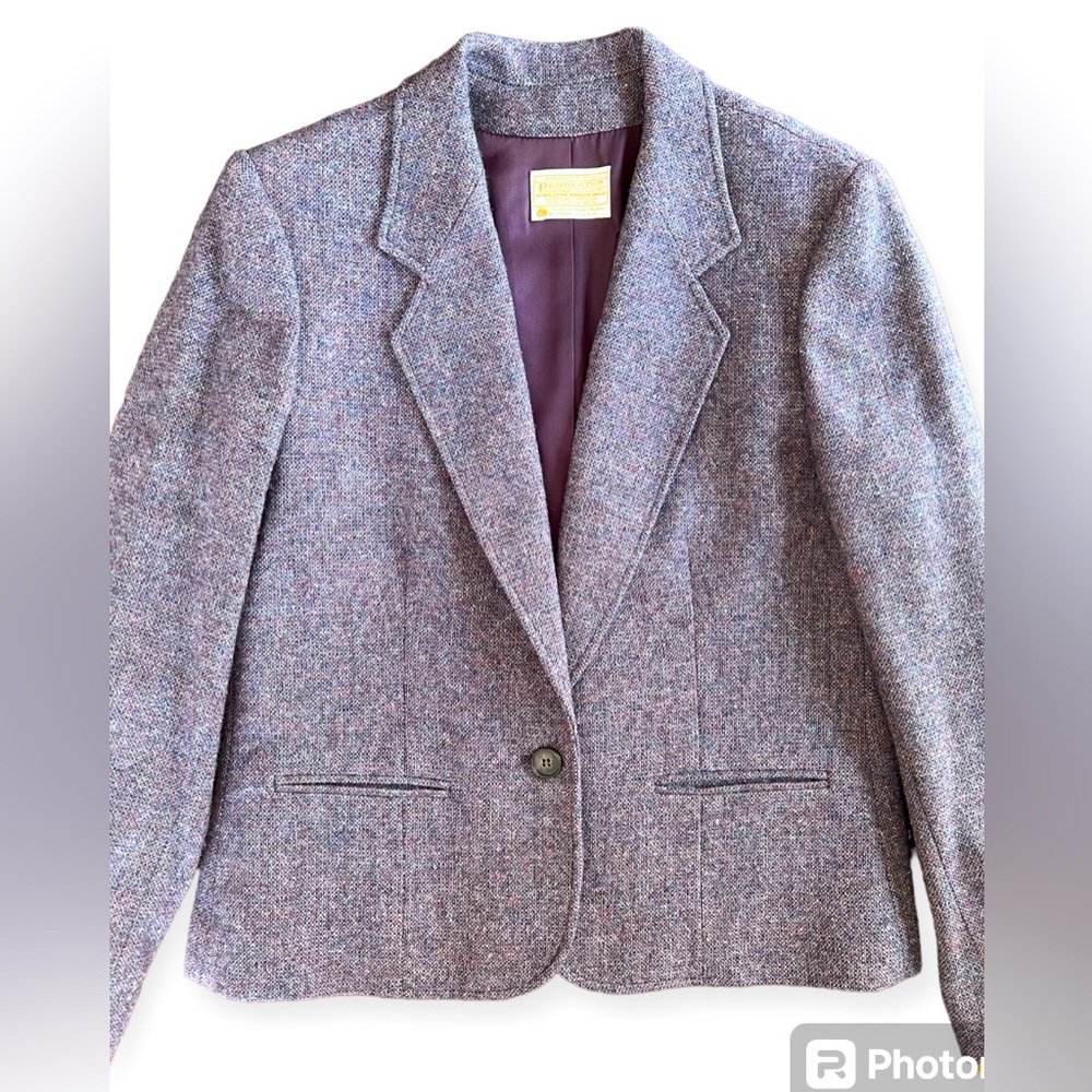 Pendleton Purple Wool Tweed Blazer